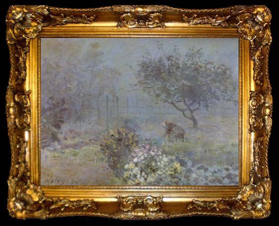framed  Alfred Sisley Foggy Morning,Voisins, ta009-2